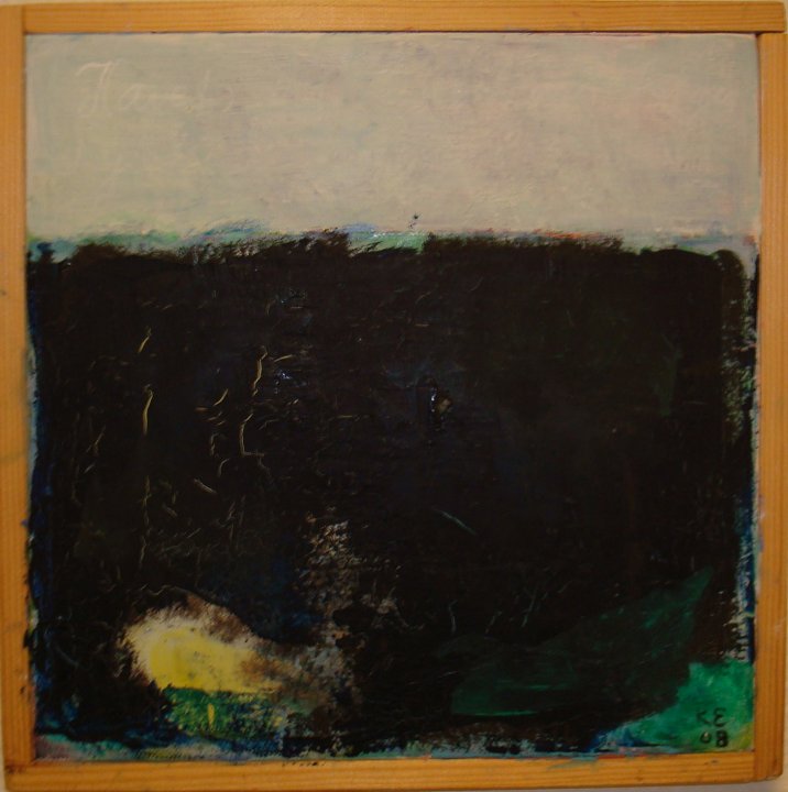 Landskab 20x20cm, værk af Karen Ehlig Jensen
